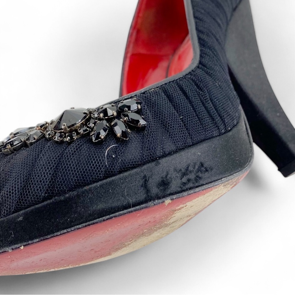 Cesare Paciotti Rasp Seta Tulle Black Heels Size 37​ - Picture 8 of 9